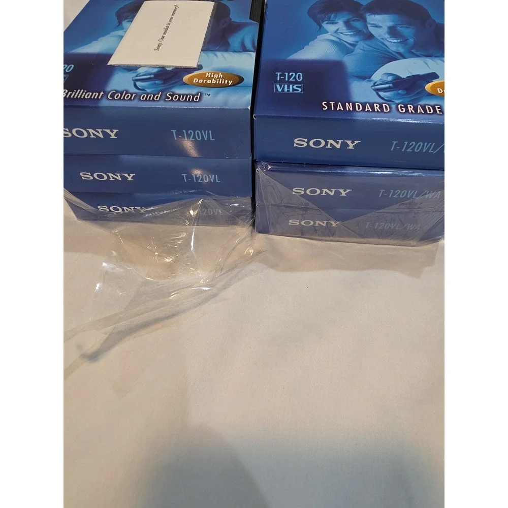 Sony VHS Tapes 6 Pack T-120 Blue New Premium Standard Grade 6hr EP